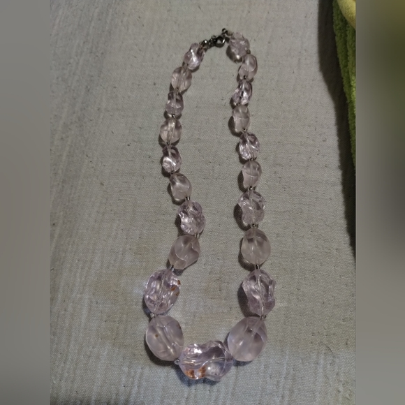 Jewelry - Vintage Nice Grade Quality, Natural Light Amethyst Tumbled Shape Faceted Beads